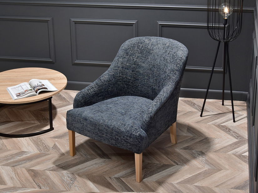 Relaxační křeslo Roseile (šedá + dub)