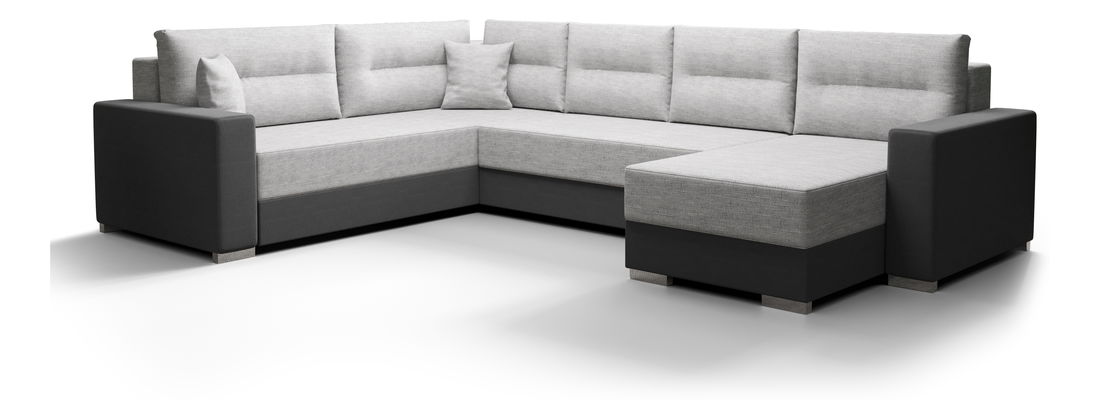 Rohová sedačka ve tvaru U Glide 3 (světle šedá + tmavě šedá) (L)