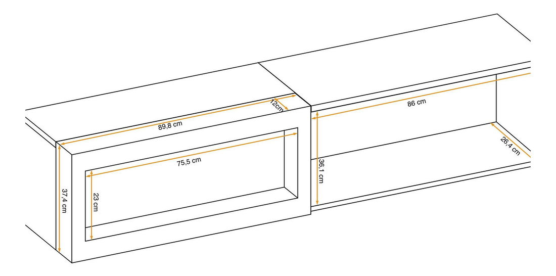 Tv stolek/skříňka Dalton (antracit + dub flagstaff) (s bio krbem)