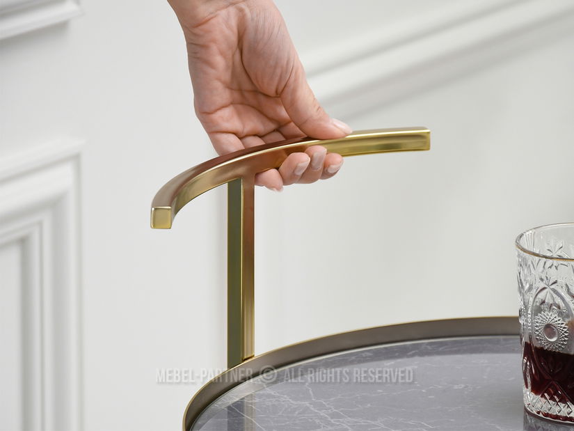 Konferenční stolek Alfonzo (šedý mramor + zlatá)