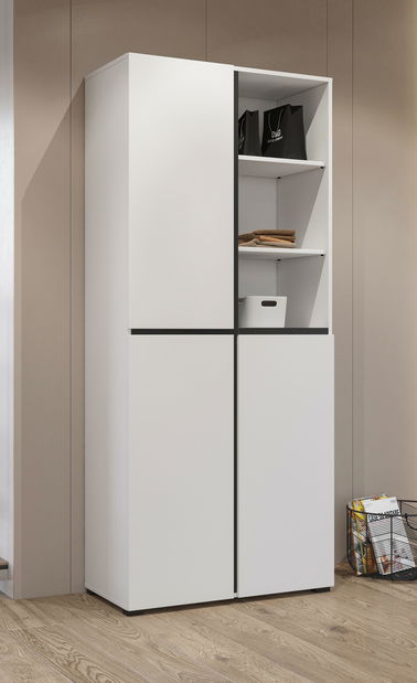 Policová skříň Crossroad H W88 (bílá + černá)