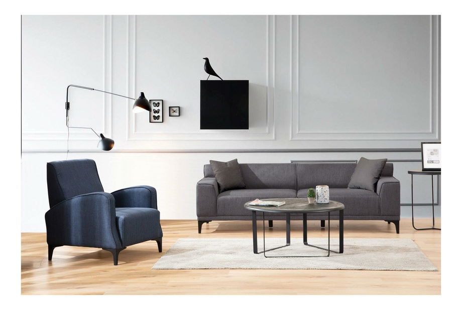 Pohovka trojsedačka Petrafonzo (antracit + černá)