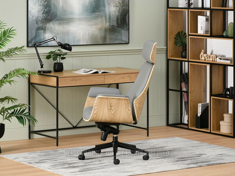 Křeslo Lionel (dub šedý + černá)