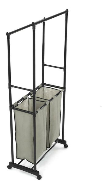 Věšák na kolečkách Ganara (černá + šedá)