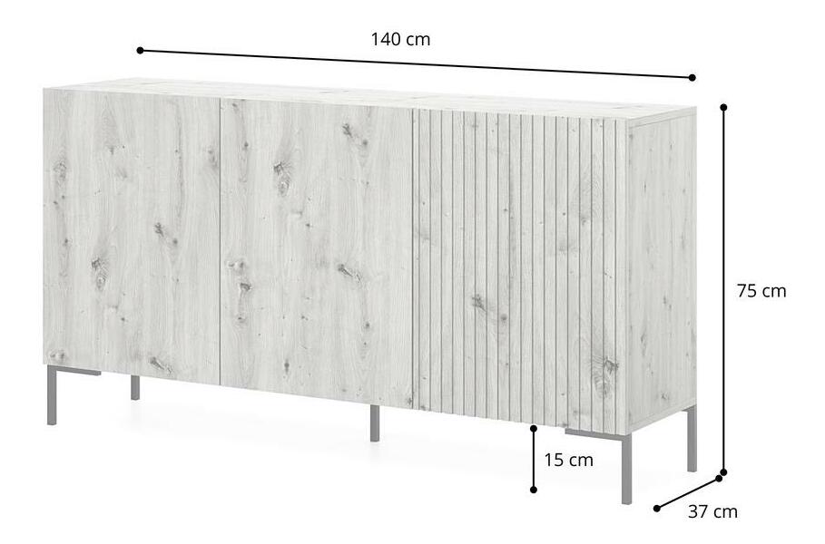 Skříňka Lamellito L1 (šedobéžová + zlatá)