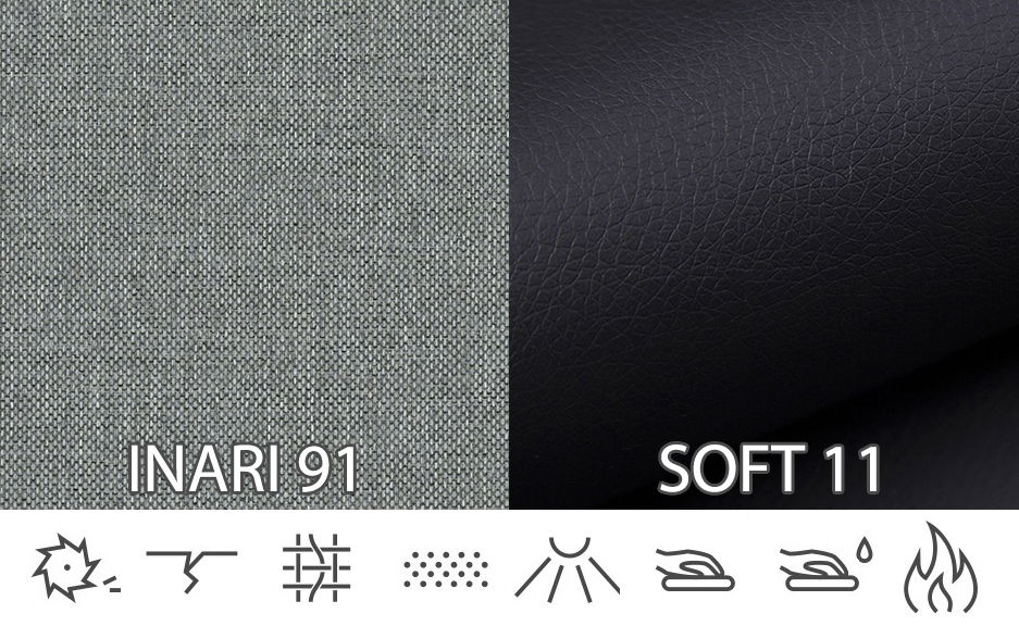 Rohová sedací souprava Reinaldo (tmavě šedá + černá) (P)