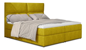 Kontinentální postel 145 cm Alyce (žlutá) (s matracemi)