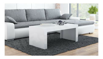 Konferenční stolek Mireille (bílá + lesk bílý) *bazar