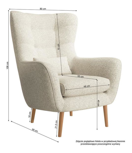 Křeslo Veneza 2 (krémová + buk)