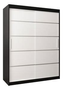 Šatní skříň 150 cm Verika 1 150 (černá + bílá)