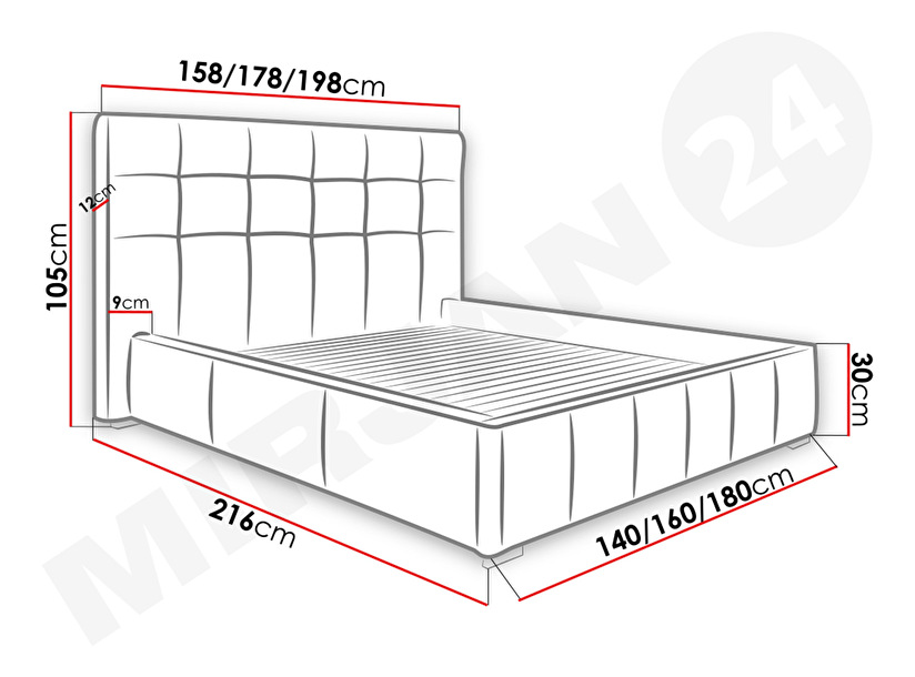 Manželská postel 160 cm Kendrick (ekokůže Soft 017)