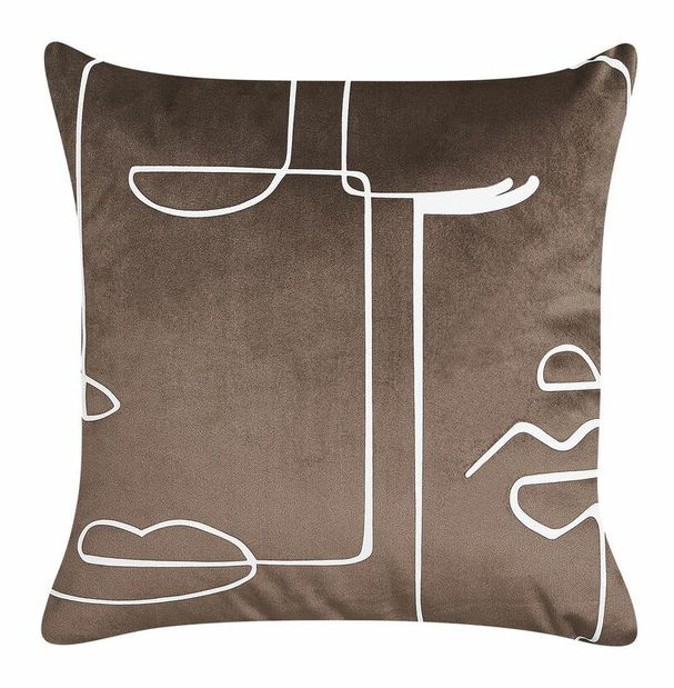 Sada 2 ozdobných polštářů 45 x 45 cm Philo (hnědá)