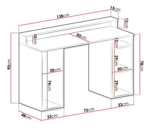Herní stůl Enurenta 1 (bílá)