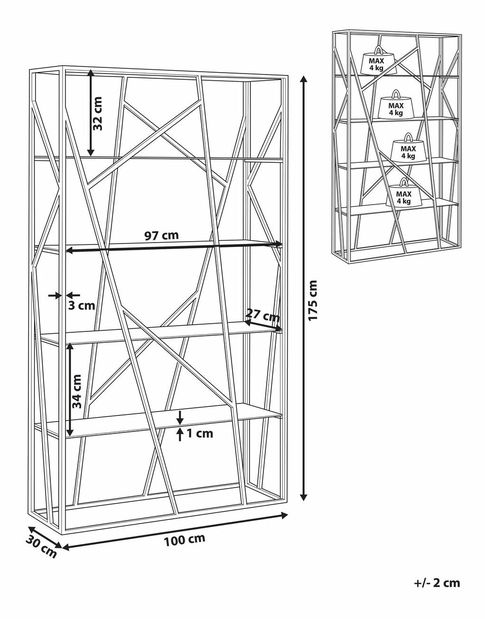 Regál Hay 4P (stříbrná)