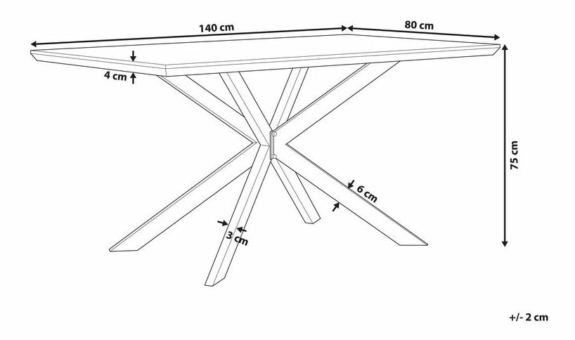 Jídelní stůl Spector (pro 6 osob) (tmavé dřevo)