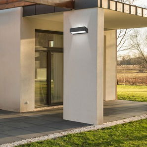 Venkovní nástěnná LED svítilna Halden (bílá + černá)