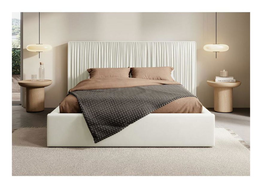 Manželská postel 140 cm Thala 140 (s roštem) (s úl. prostorem) (krémová + černá)