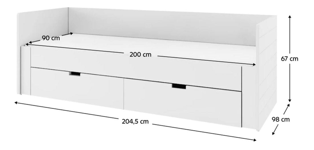 Jednolůžková postel 90 cm Anatomy (bílá) (s roštem)