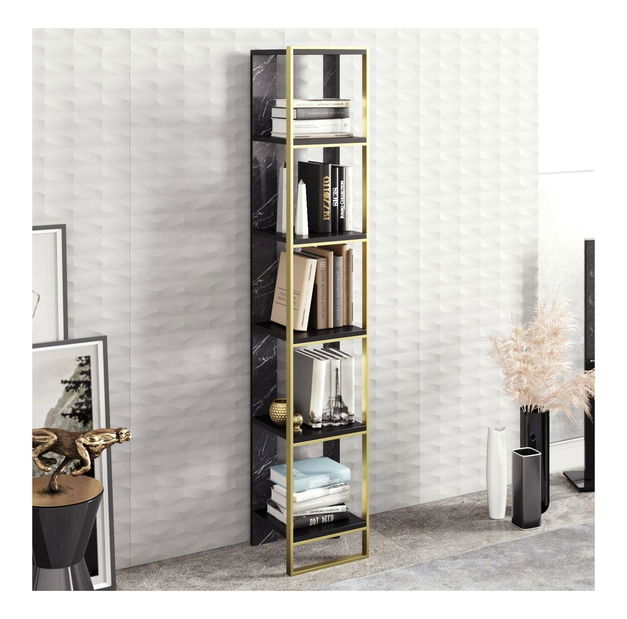 Regál Poppy 2 (zlatá + černá) *výprodej