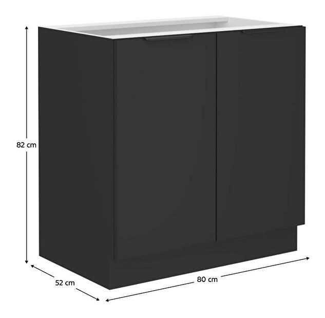 Dolní kuchyňská skříňka Sobera 80 D 2F BB (černá)