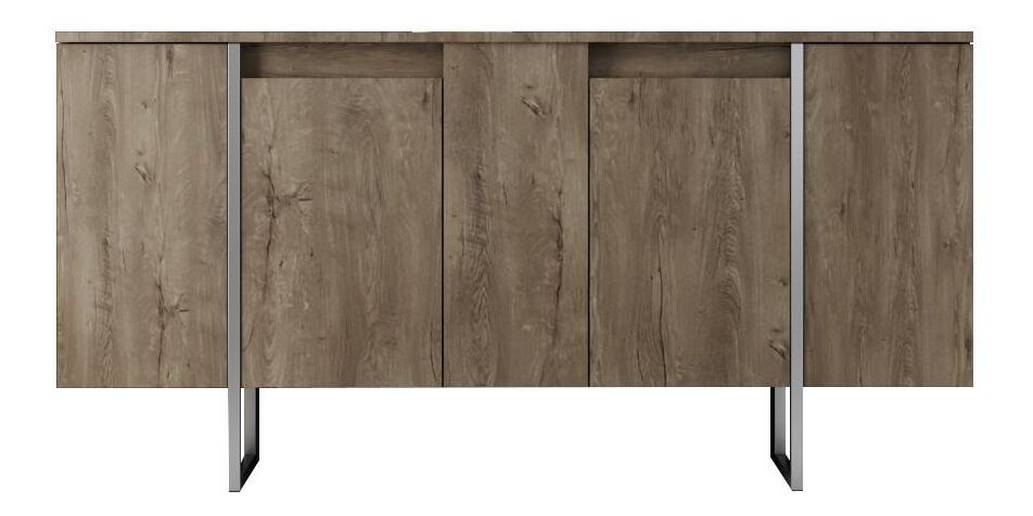 Skříňka Luna (ořech + stříbrná)