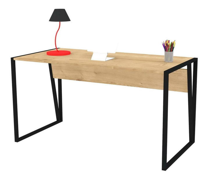 Psací stůl Lesake 2 (dub safírový + černá)