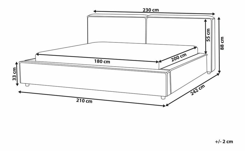 Manželská postel 180 cm Linza (šedá)