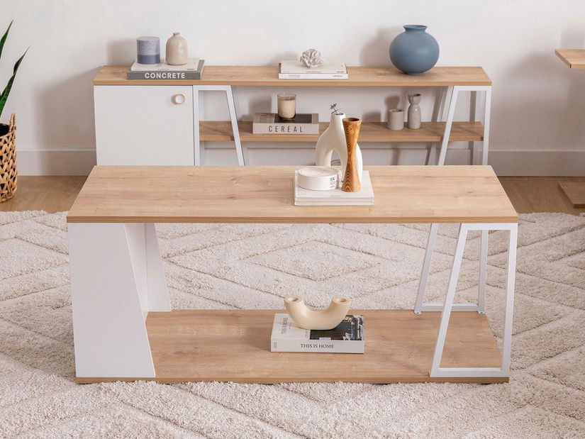 Konferenční stolek Nidupe 2 (dub safírový + bílá)