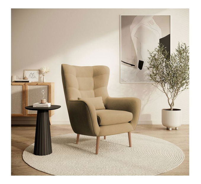 Křeslo Veneza 1 (světlohnědá + buk)