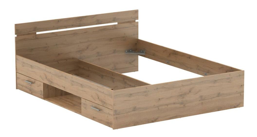 Manželská postel 160 cm Michigin (dub wotan) (s úložným prostorem) *bazar