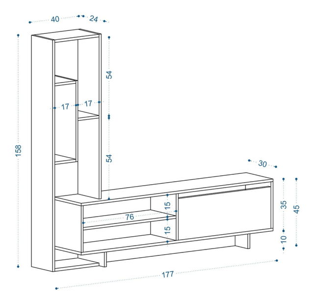Obývací stěna Aliex 13 (dub safírový)