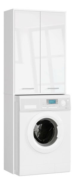 Skříňka nad pračku Fulgor 180 (bílá + lesk bílý)