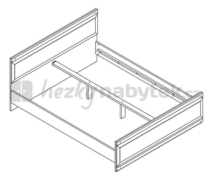 Manželská postel 160 cm BRW Oregon LOZ/160 (Dub Canterbury)