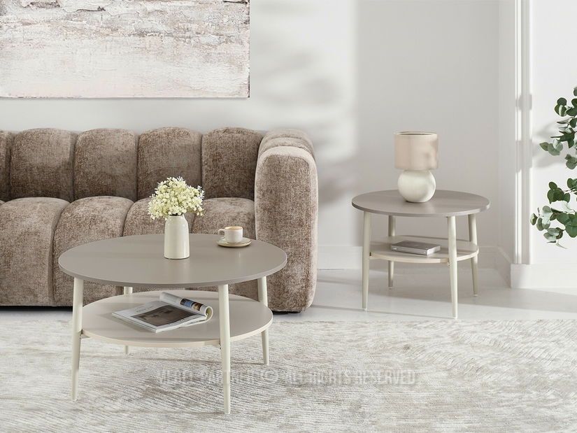 Konferenční stolek Rogatoria (béžová + krémová)