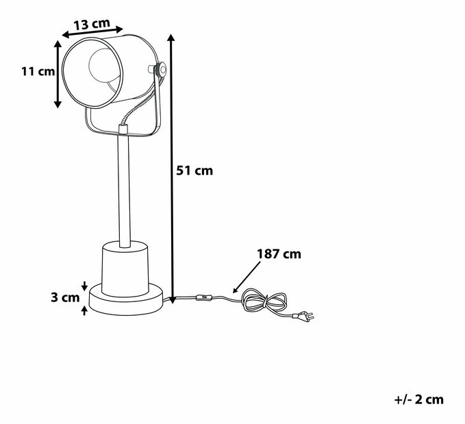 Stolní lampa Kaston (stříbrná)