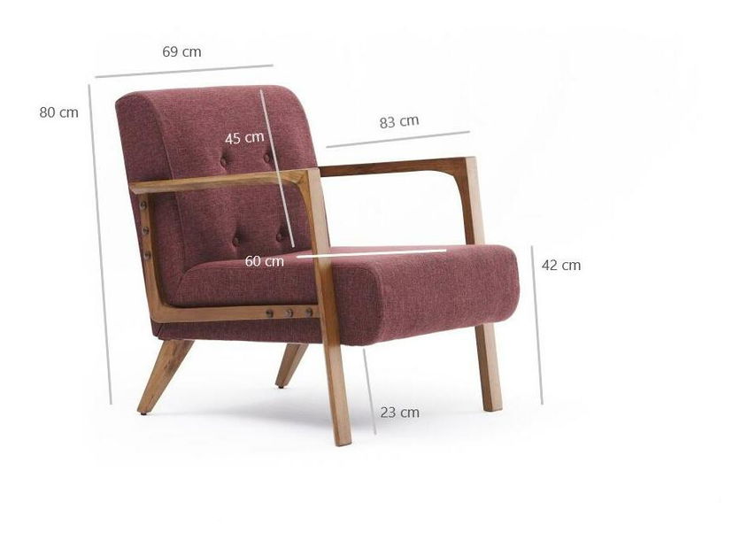 Křeslo Kramer K (tmavě červená)