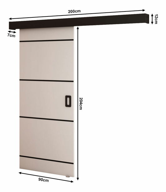 Posuvné dveře 90 cm Bethany IV (bílá matná + černá matná)