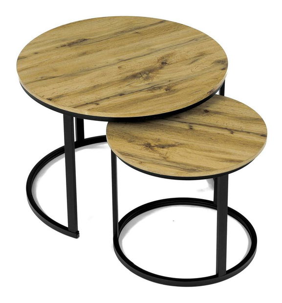 Set 2 konferenčních stolků Conjugar (dub divoký)