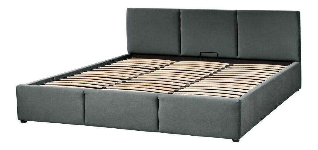 Manželská postel 180 cm Belize (tmavě šedá) (s roštem) (s úl. prostorem)