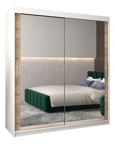 Šatní skříň 180 cm Toki 3 (Bílá matná + Dub sonoma)