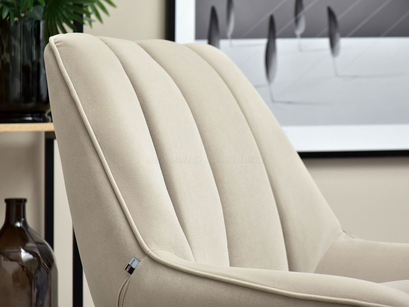 Křeslo Bertie (béžová + buk černý)