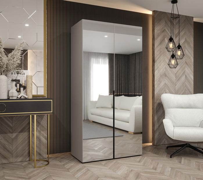 Šatní skříň 100 cm Alice 3 (kašmír + černá)