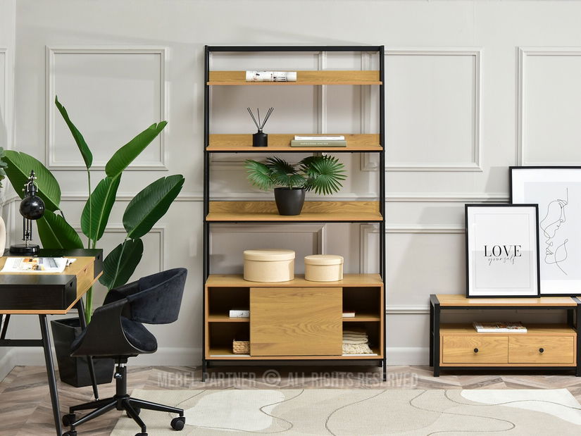 Regál Babs B (dub + černá)