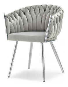 Jídelní židle Radio (šedá + stříbrná)
