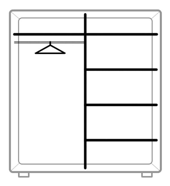 Šatní skříň z masivu UNI2 DD 
