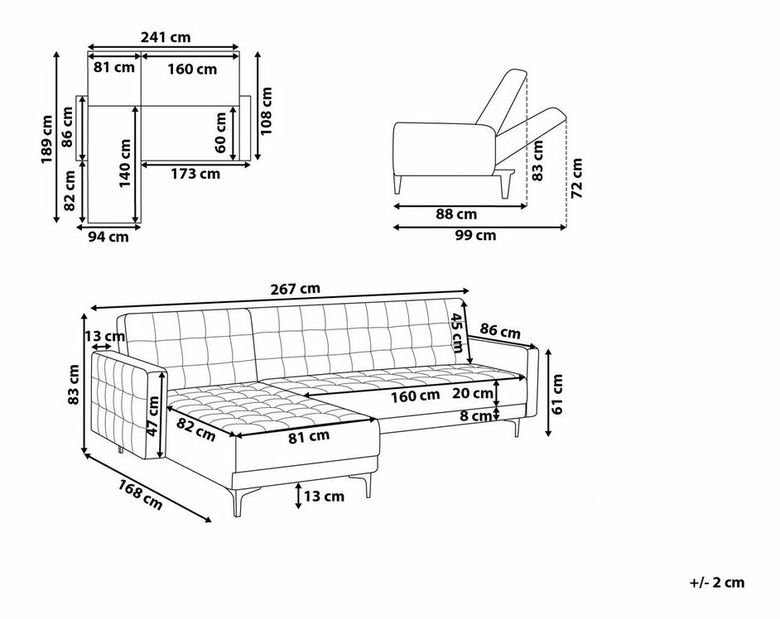 Rohová sedací souprava Aberlady 4 (smaragdová) (L)