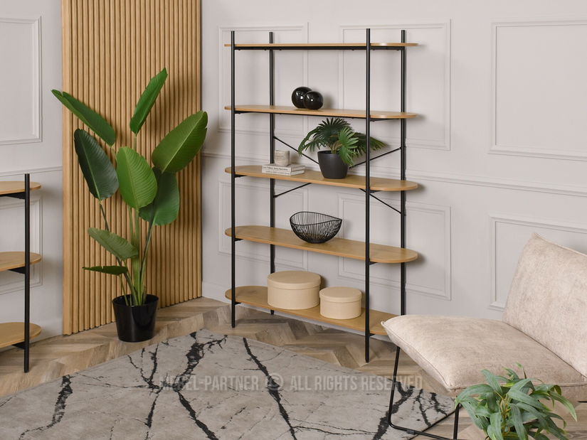 Regál Linde (dub + černá)