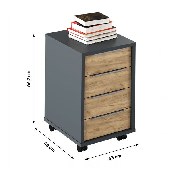 Kancelářský kontejner Hamila NEW TYP 14 (grafit + dub artisan)