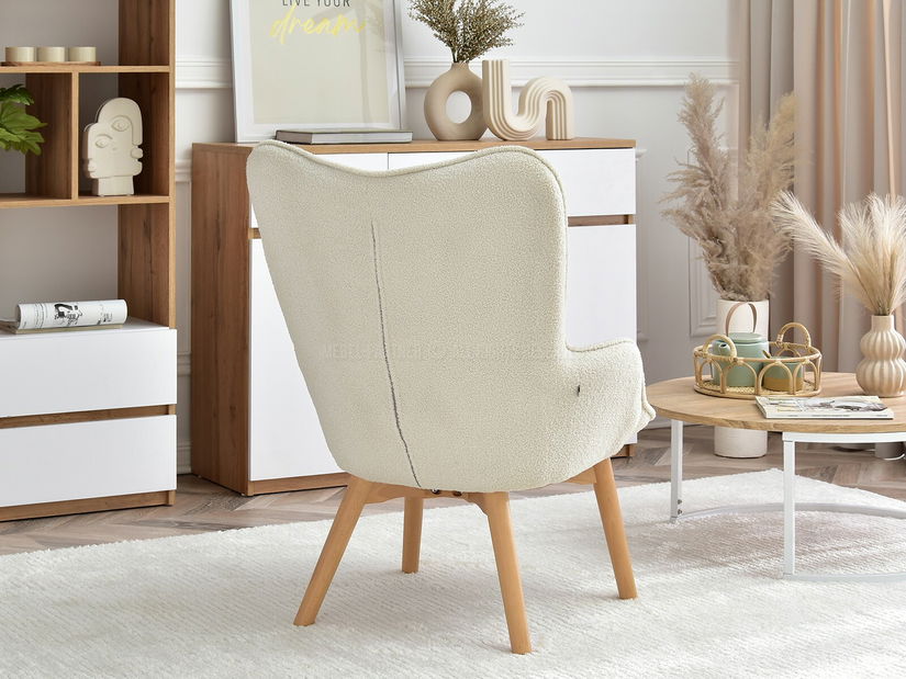 Křeslo Nutri (krémová + buk)