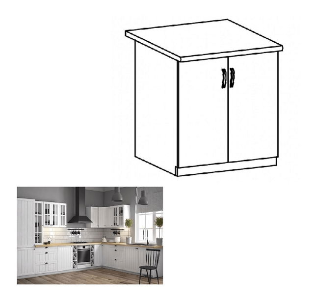 Dolní kuchyňská skříňka D60 Provense (bílá + sosna andersen)